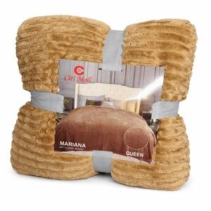 Mariana Flannel Blanket - Warm Tan queen